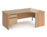 Contract 25 - Ergonomic Panel End Leg Desk with 2 Drawer Pedestal - Right Hand.