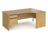 Contract 25 - Ergonomic Panel End Leg Desk with 2 Drawer Pedestal - Right Hand.