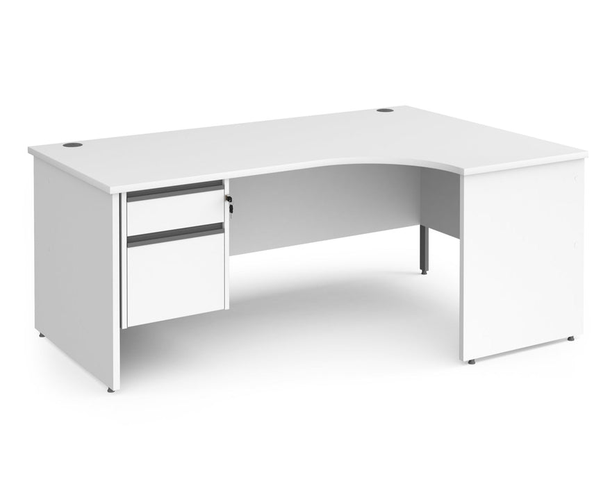 Contract 25 - Ergonomic Panel End Leg Desk with 2 Drawer Pedestal - Right Hand.