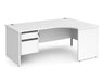 Contract 25 - Ergonomic Panel End Leg Desk with 2 Drawer Pedestal - Right Hand.