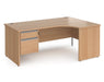 Contract 25 - Ergonomic Panel End Leg Desk with 2 Drawer Pedestal - Right Hand.