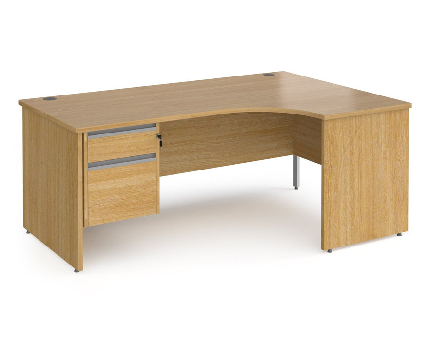 Contract 25 - Ergonomic Panel End Leg Desk with 2 Drawer Pedestal - Right Hand.