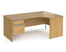 Contract 25 - Ergonomic Panel End Leg Desk with 2 Drawer Pedestal - Right Hand.