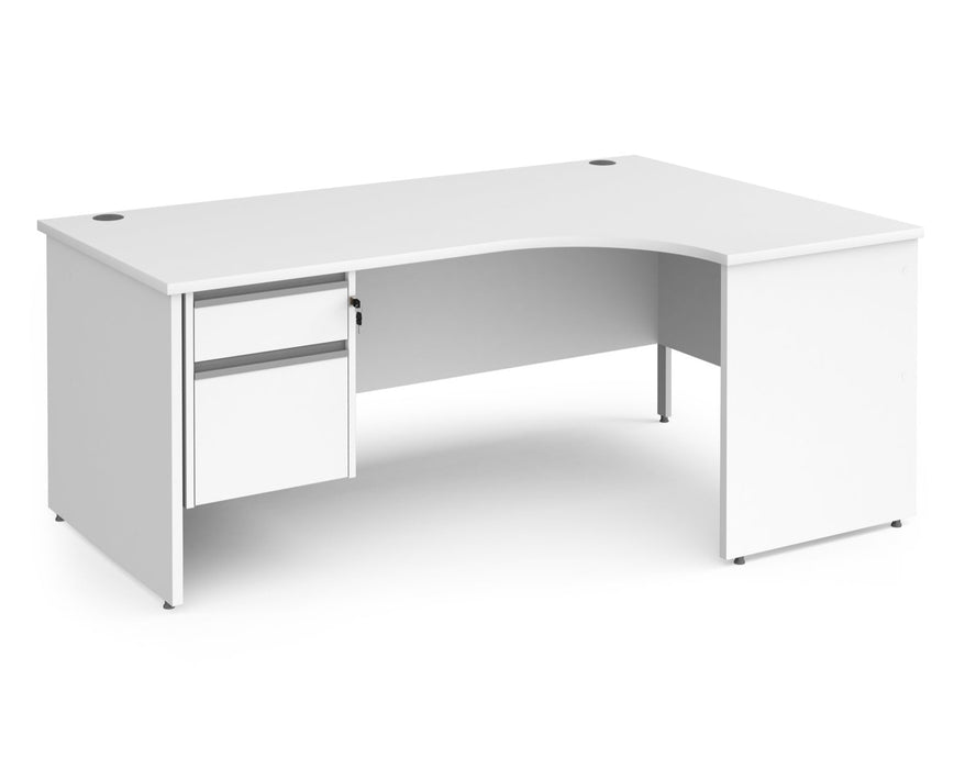 Contract 25 - Ergonomic Panel End Leg Desk with 2 Drawer Pedestal - Right Hand.