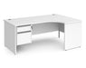 Contract 25 - Ergonomic Panel End Leg Desk with 2 Drawer Pedestal - Right Hand.