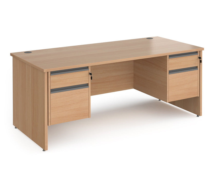 Contract 25 - Straight Desk with Two 2 Drawer Pedestals.