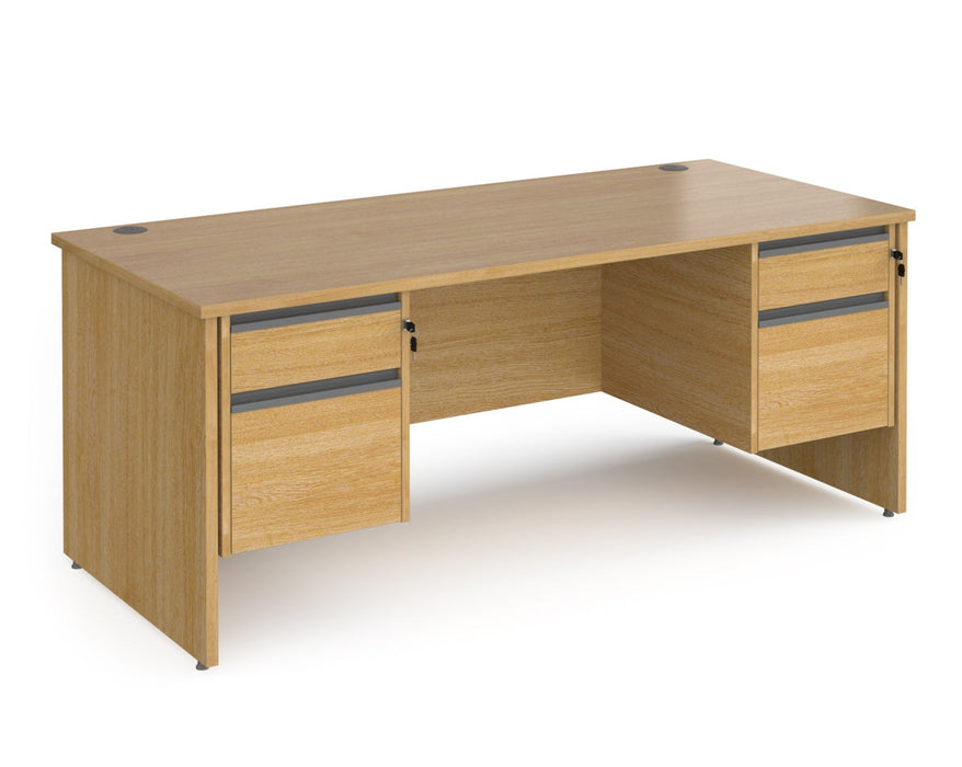 Contract 25 - Straight Desk with Two 2 Drawer Pedestals.