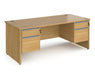 Contract 25 - Straight Desk with Two 2 Drawer Pedestals.