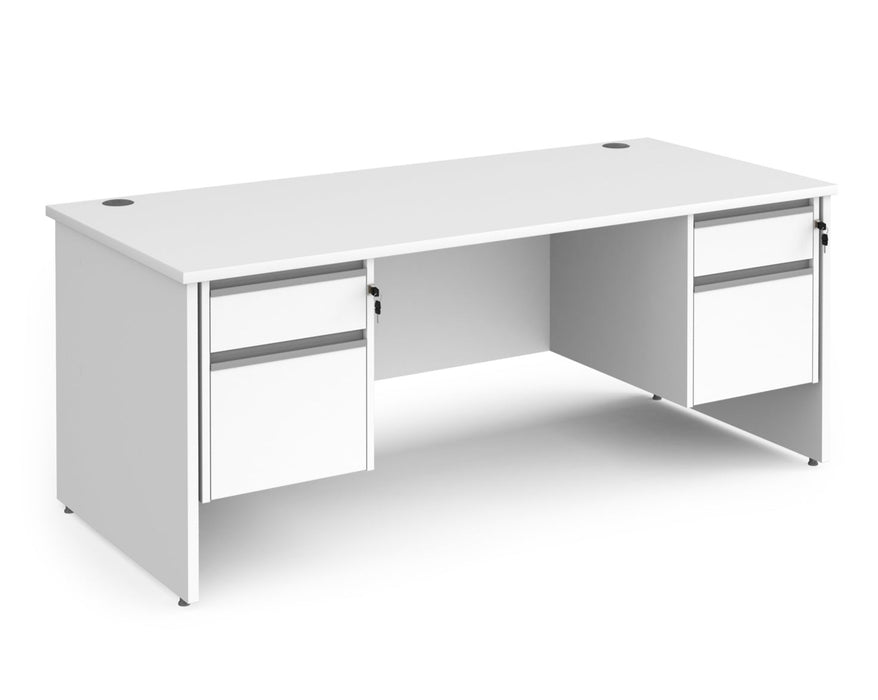 Contract 25 - Straight Desk with Two 2 Drawer Pedestals.