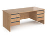 Contract 25 - Straight Desk with Two 3 Drawer Pedestals.