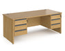 Contract 25 - Straight Desk with Two 3 Drawer Pedestals.