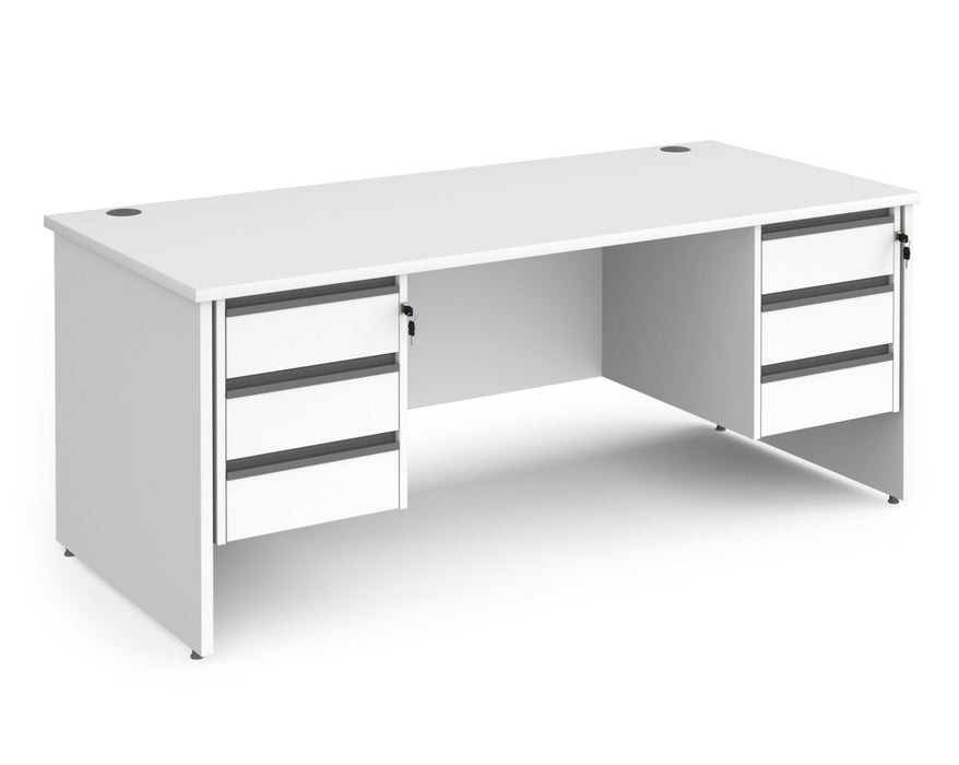 Contract 25 - Straight Desk with Two 3 Drawer Pedestals.