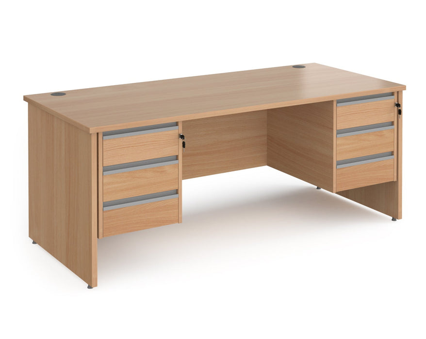 Contract 25 - Straight Desk with Two 3 Drawer Pedestals.