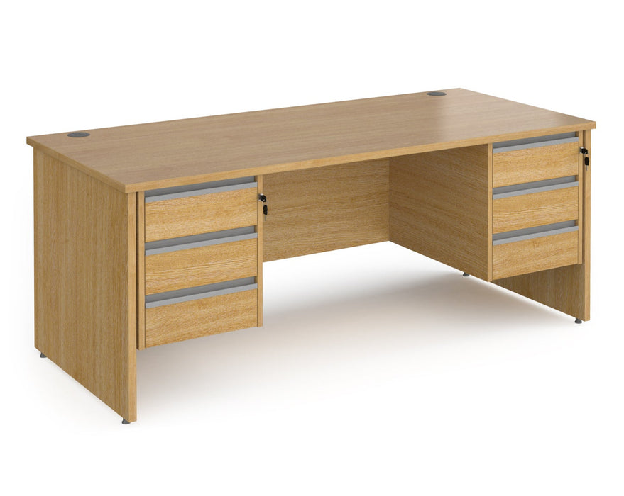 Contract 25 - Straight Desk with Two 3 Drawer Pedestals.