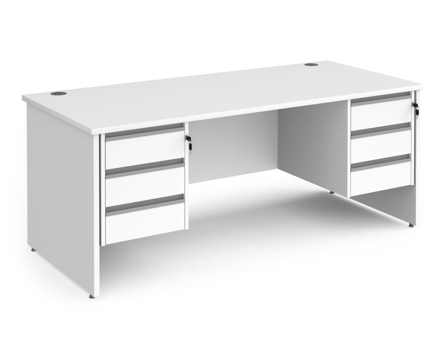 Contract 25 - Straight Desk with Two 3 Drawer Pedestals.