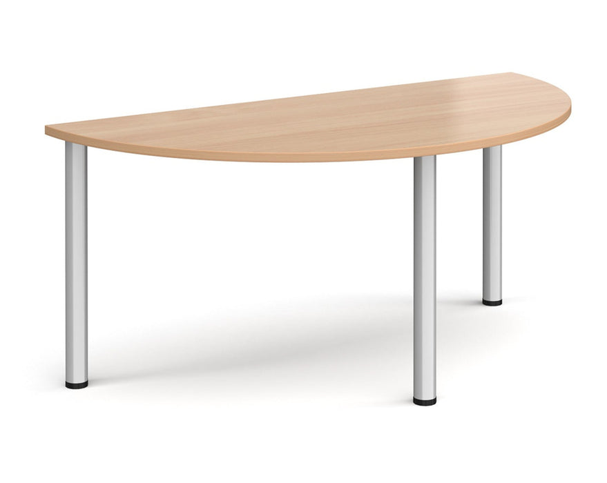 Radial Leg - Semi-Circular Meeting Table -  Silver Legs.