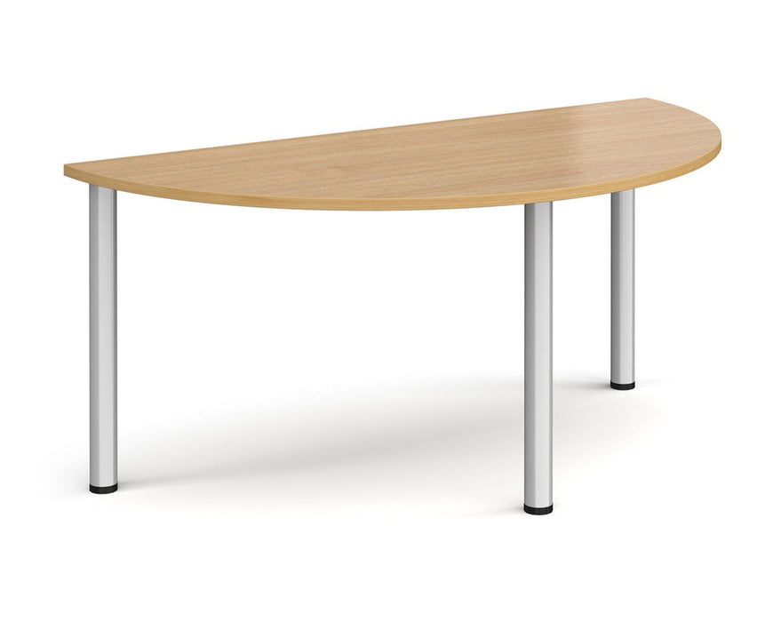 Radial Leg - Semi-Circular Meeting Table -  Silver Legs.