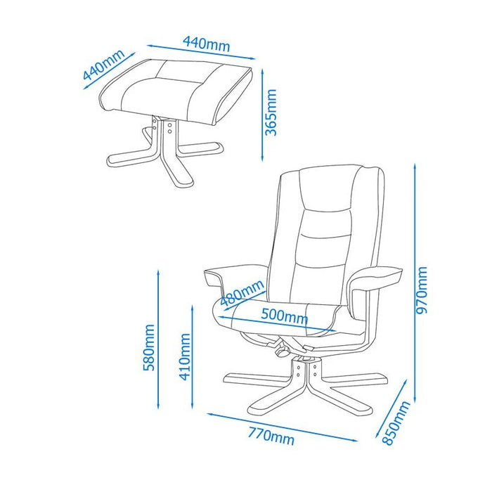 Reclining Chair with Footstool.