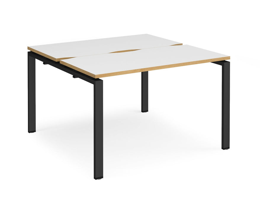 Adapt II - Back To Back Square Desks - Black Frame.