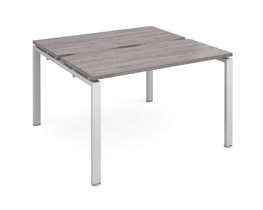 Adapt II - Back To Back Square Desks - Silver Frame.