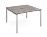 Adapt II - Back To Back Square Desks - Silver Frame.