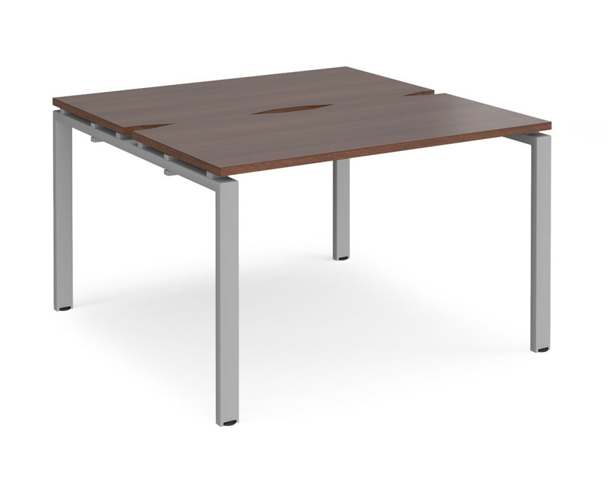 Adapt II - Back To Back Square Desks - Silver Frame.