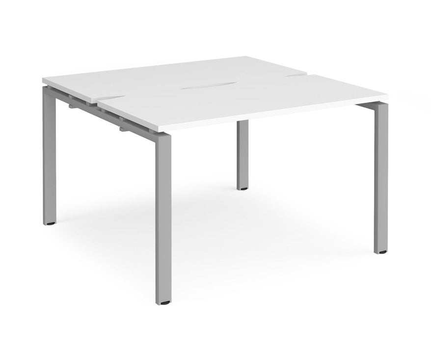 Adapt II - Back To Back Square Desks - Silver Frame.