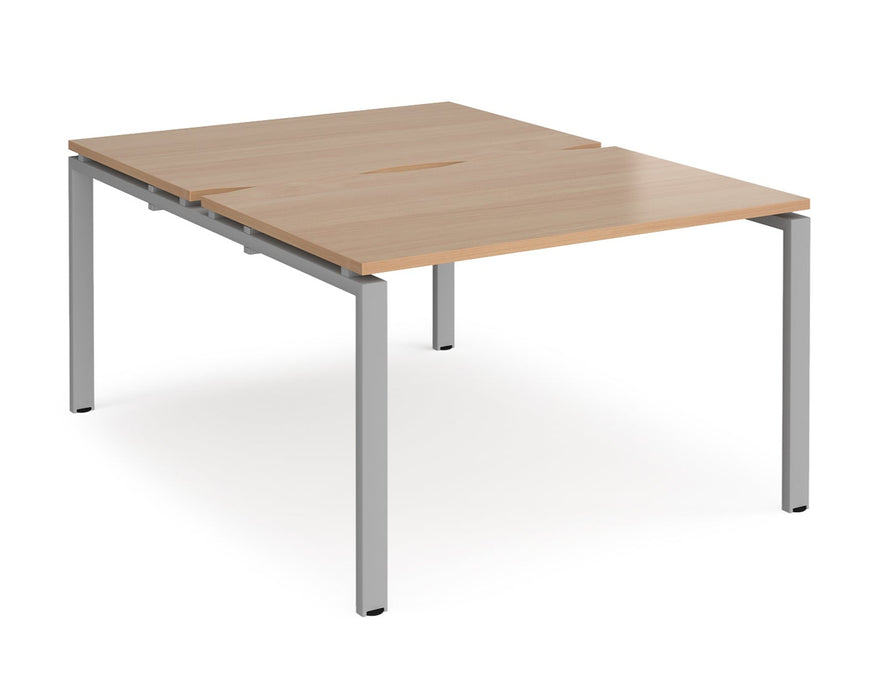 Adapt II - Back To Back Rectangular Desks - Silver Frame.