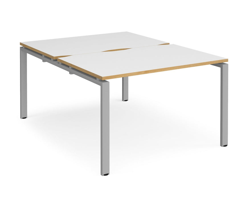 Adapt II - Back To Back Rectangular Desks - Silver Frame.