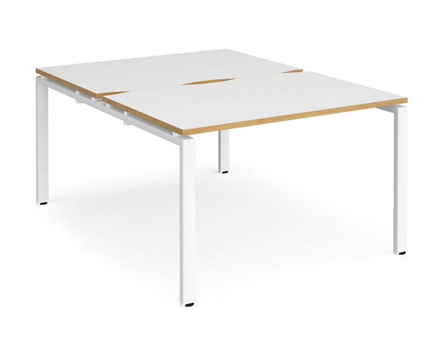 Adapt II - Back To Back Rectangular Desks - White Frame.