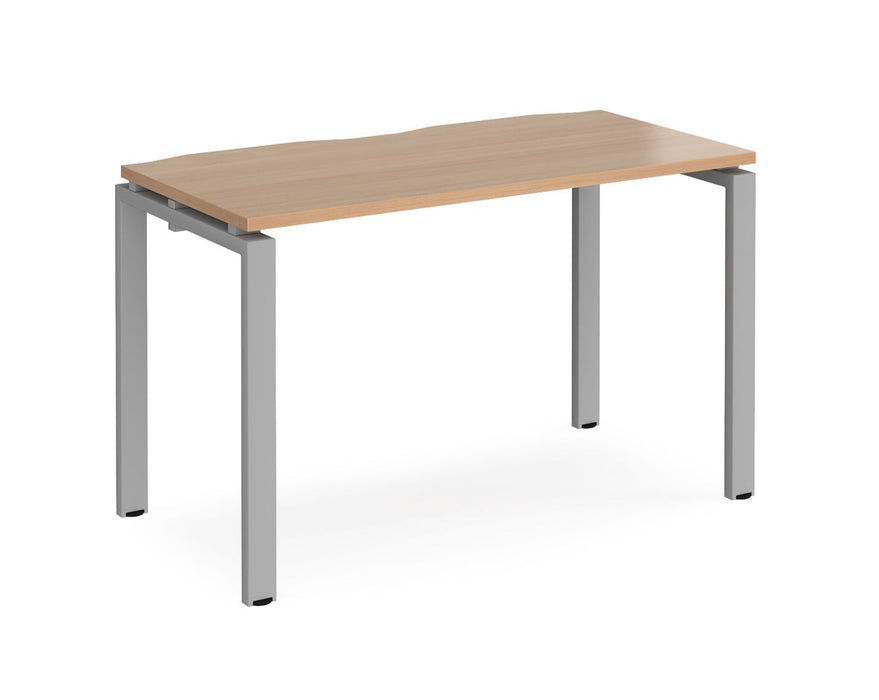 Adapt II - Single Bench Desk - Silver Frame - 600mm.