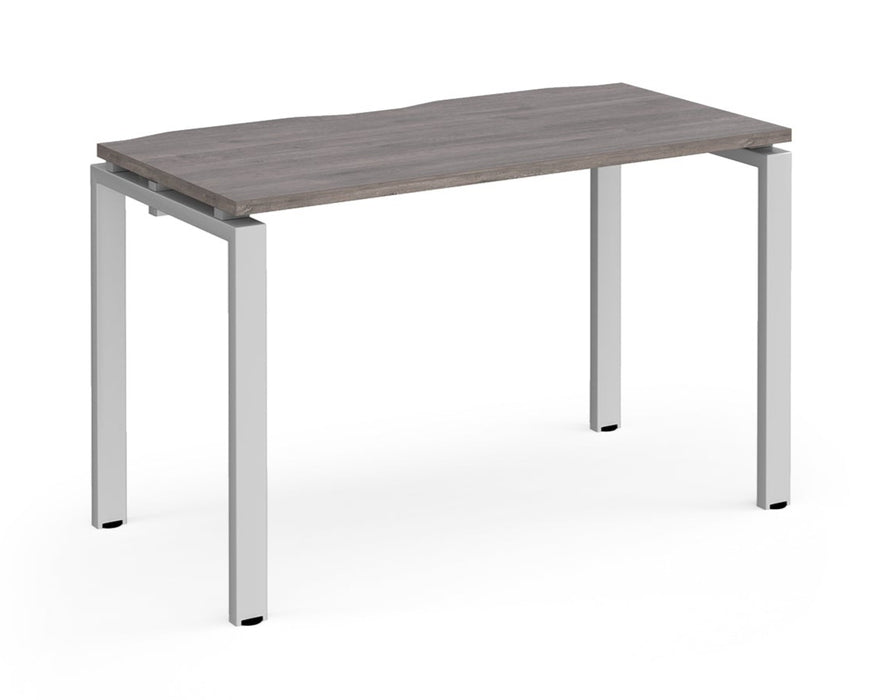 Adapt II - Single Bench Desk - Silver Frame - 600mm.