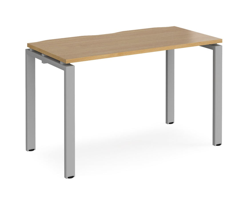 Adapt II - Single Bench Desk - Silver Frame - 600mm.