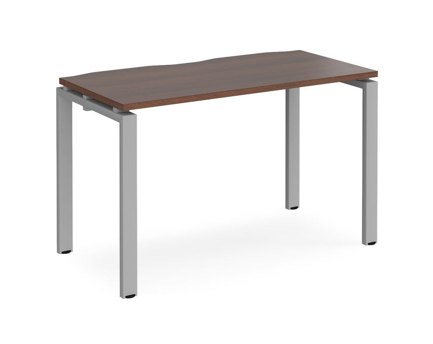 Adapt II - Single Bench Desk - Silver Frame - 600mm.