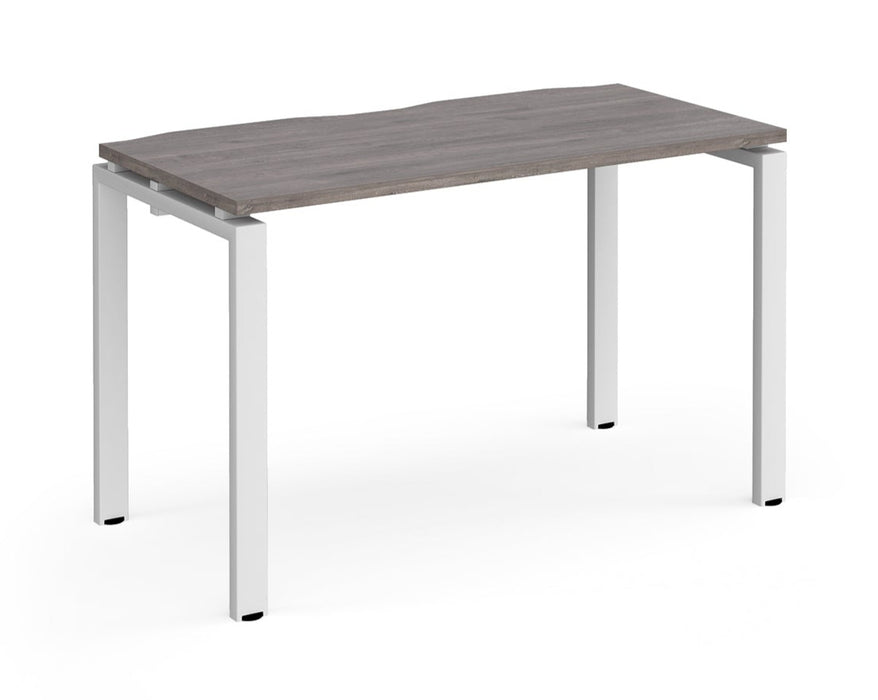 Adapt II - Single Bench Desk - White Frame - 600mm.