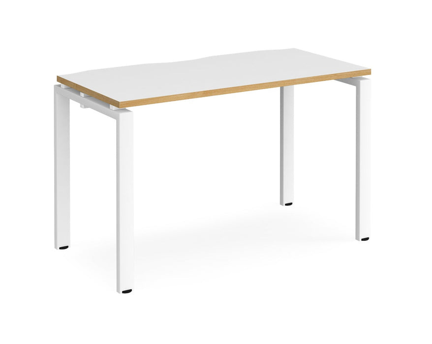 Adapt II - Single Bench Desk - White Frame - 600mm.