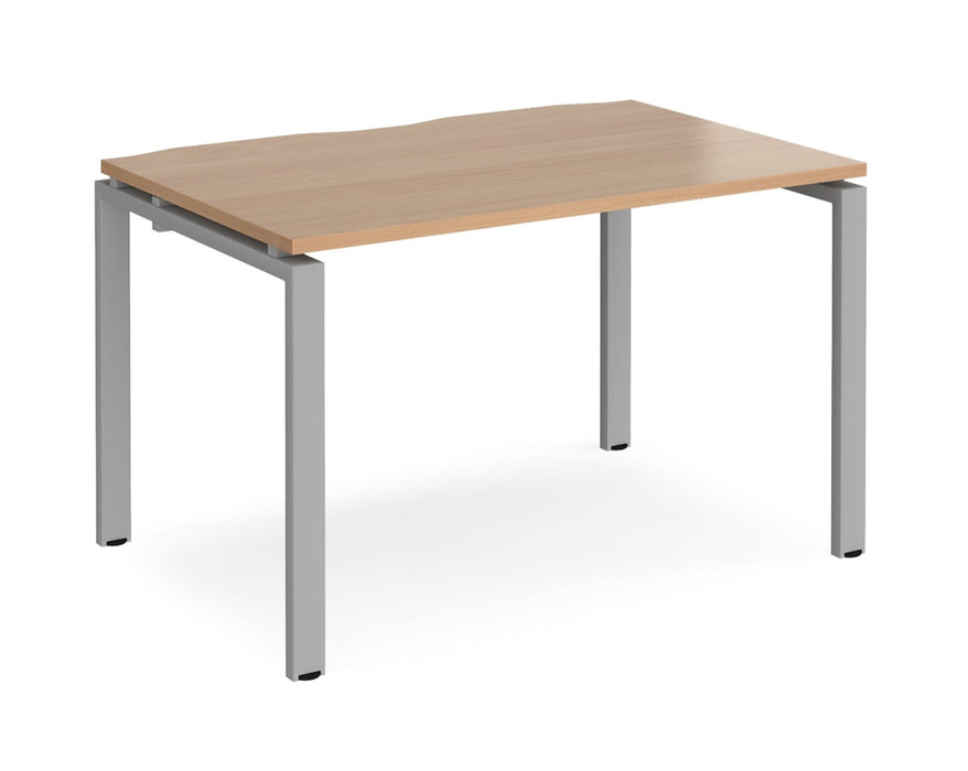 Adapt II - Single Bench Desk - Silver Frame - 800mm.