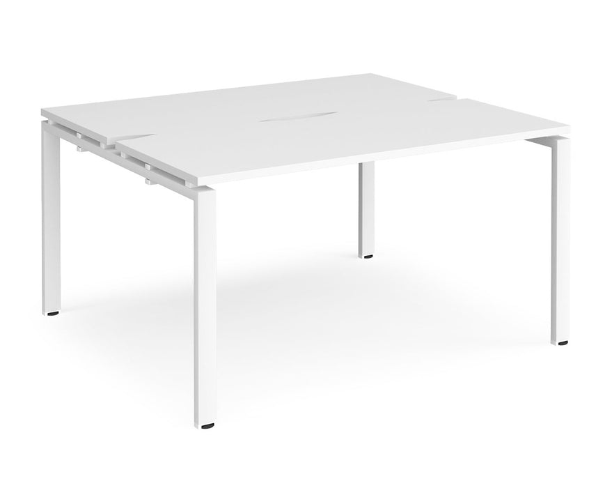 Adapt II - Back To Back Rectangular Desks - White Frame.