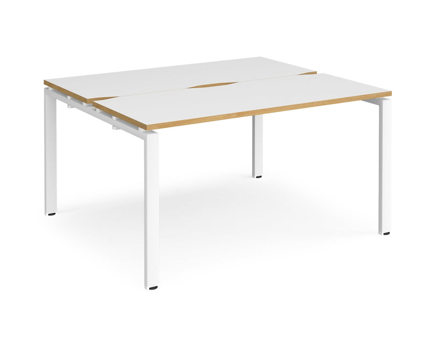 Adapt II - Back To Back Rectangular Desks - White Frame.