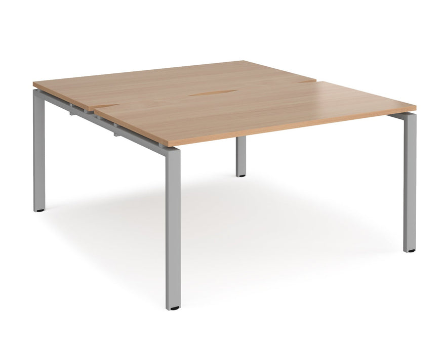 Adapt II - Back To Back Rectangular Desks - Silver Frame.