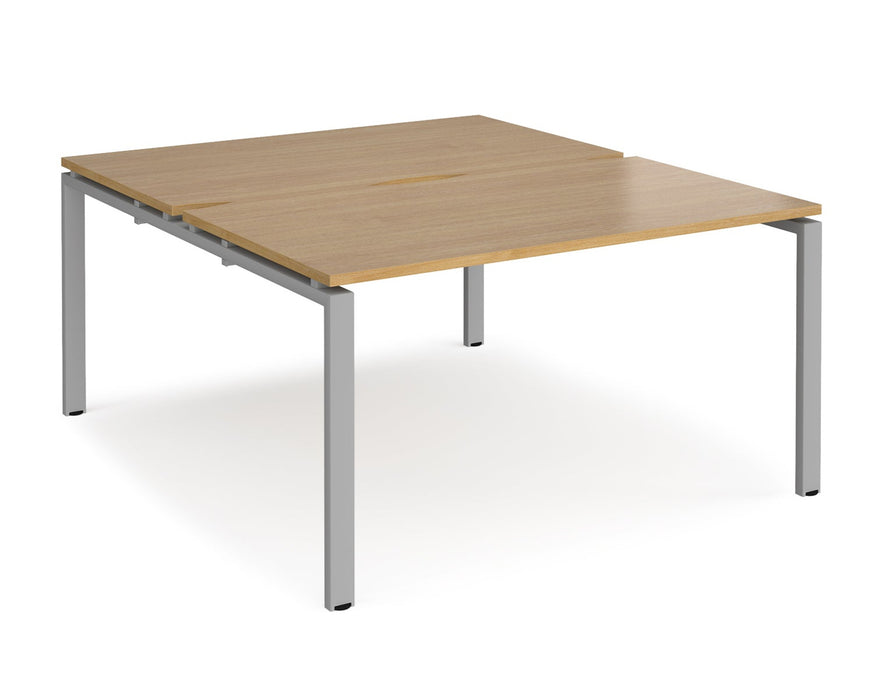 Adapt II - Back To Back Rectangular Desks - Silver Frame.