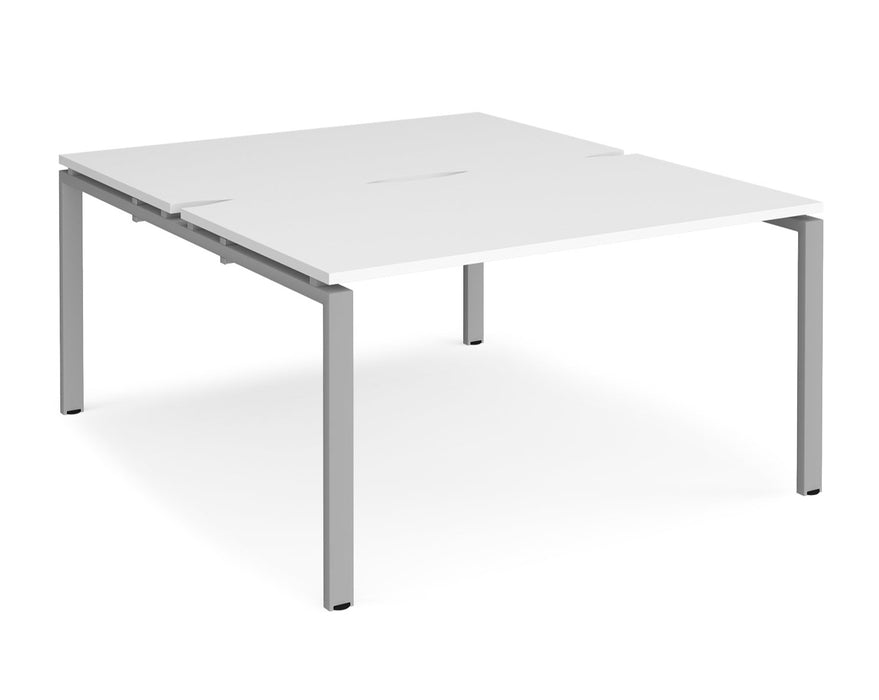 Adapt II - Back To Back Rectangular Desks - Silver Frame.