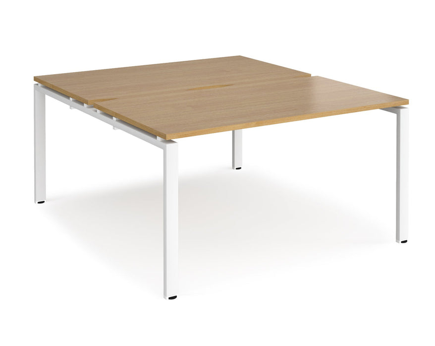 Adapt II - Back To Back Rectangular Desks - White Frame.