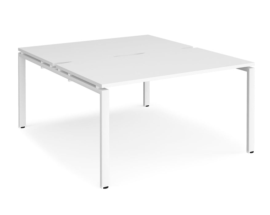 Adapt II - Back To Back Rectangular Desks - White Frame.