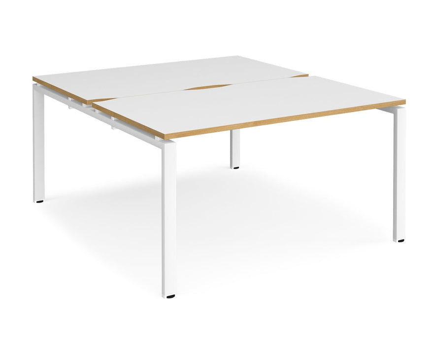 Adapt II - Back To Back Rectangular Desks - White Frame.