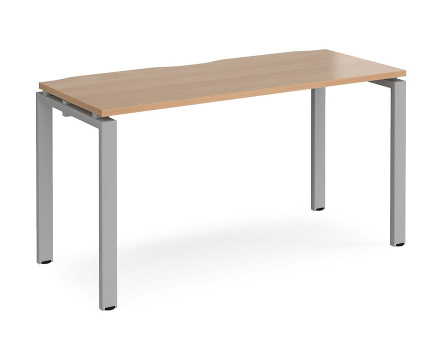 Adapt II - Single Bench Desk - Silver Frame - 600mm.