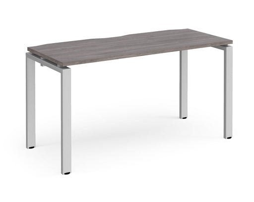 Adapt II - Single Bench Desk - Silver Frame - 600mm.