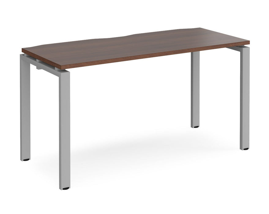 Adapt II - Single Bench Desk - Silver Frame - 600mm.