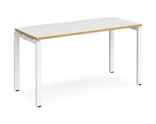 Adapt II - Single Bench Desk - White Frame - 600mm.