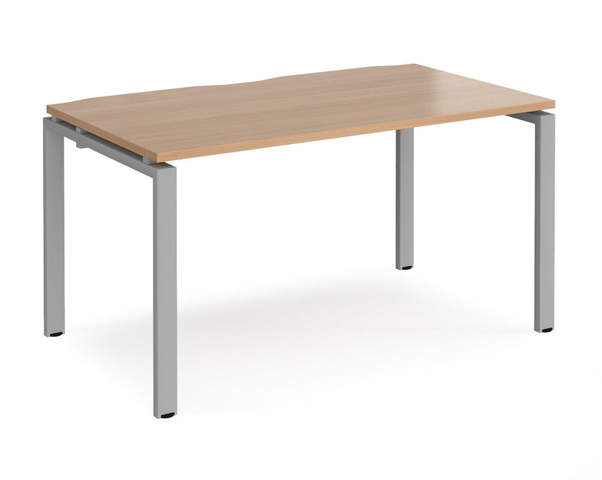 Adapt II - Single Bench Desk - Silver Frame - 800mm.